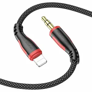 Аудіо-кабель Borofone BL14 Digital audio conversion cable jack 3.5 (тато) Lighting (мама), 1m Black