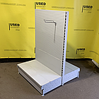 Двохсторонній світло сірий стелаж з перфорованими задніми стінками WIKO б/у, 1500х1000 в магазин, бу, фото 3