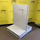 Двохсторонній світло сірий стелаж з перфорованими задніми стінками WIKO б/у, 1500х1000 в магазин, бу, фото 4