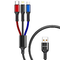 3 в 1 Кабель для зарядки телефонов Awei Cl-971 Usb to Type-C, Lightning, MicroUsb