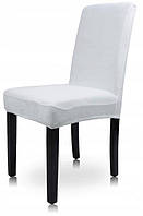 Чехол на стул универсальный Велюр Турция 50637 белый высокое качество