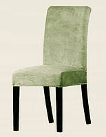Чехол на стул универсальный Велюр Турция 50643 оливковый высокое качество