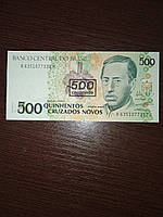 Банкнота Бразилии 500 крузадо 1990 года Прес
