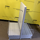 Двохсторонній світло сірий острівний стелаж з корзинами та перфорованими задніми стінками WIKO б/у, 1500х1000, фото 4