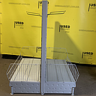 Двохсторонній світло сірий острівний стелаж з корзинами та перфорованими задніми стінками WIKO б/у, 1500х1000, фото 3