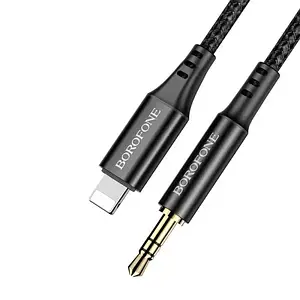 Аудіо-кабель Borofone BL7 AUX 3.5 mm (тато) - Apple Lightning (тато), 1m Black Digital Audio conversion cable for iP