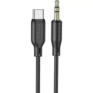 Аудіо-кабель Borofone BL18 AUX 3.5 mm (тато) - Apple Lightning (тато), 1m Black iP silicone digital audio conversion cable