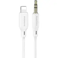 Аудио-кабель Borofone BL18 AUX 3.5 mm (тато) - Apple Lightning (тато), 1m White iP silicone digital audio