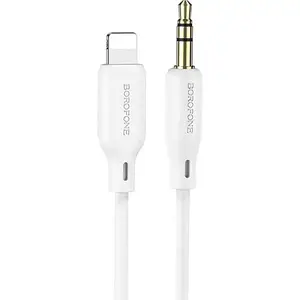 Аудіо-кабель Borofone BL18 AUX 3.5 mm (тато) - Apple Lightning (тато), 1m White iP silicone digital audio conversion cable