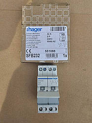 Перемикач навантаження, перекидний рубильник I-0-II 32А/230В 2м HAGER SFB232