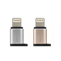 Переходник Visual RA-USB2 microUSB(F) to Lightning(M) Silver Remax 340905 высокое качество