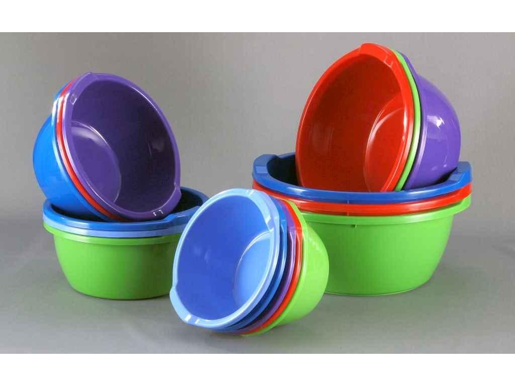 Таз пластиковий для дому 15л з ручками Глобус асорті ТМ ГОРИЗОНТ FG