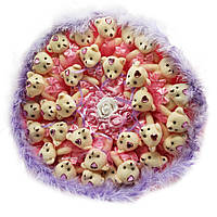 Букет из игрушек Мишки 31 розово-фиолетовый 5194IT, World-of-Toys