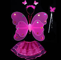 Карнавальный наряд крылья с юбкой Бабочка 9093 малиновый высокое качество