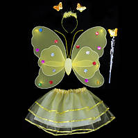 Карнавальный наряд крылья с юбкой Бабочка 9094 желтый высокое качество