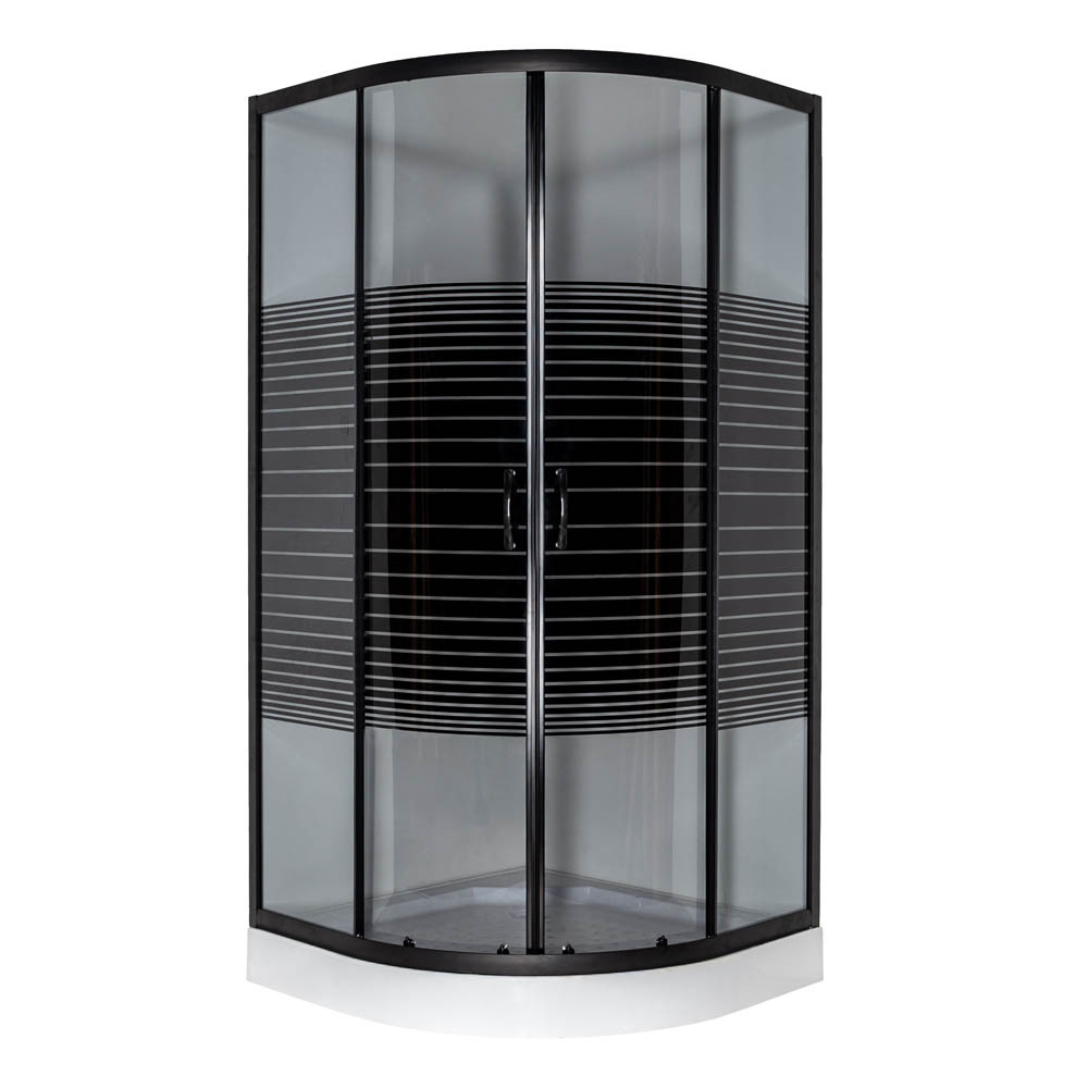 Душова кабіна 90*90*195 см з низьким піддоном VIVIA 091 Black s line JK New