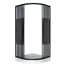 Душова кабіна 90*90*195 см з низьким піддоном VIVIA 091 Black s line JK New, фото 3