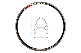 Обід 24" AL 36H 14G двост. з проточкою RACE HLQC-04 під Vbr чорн.