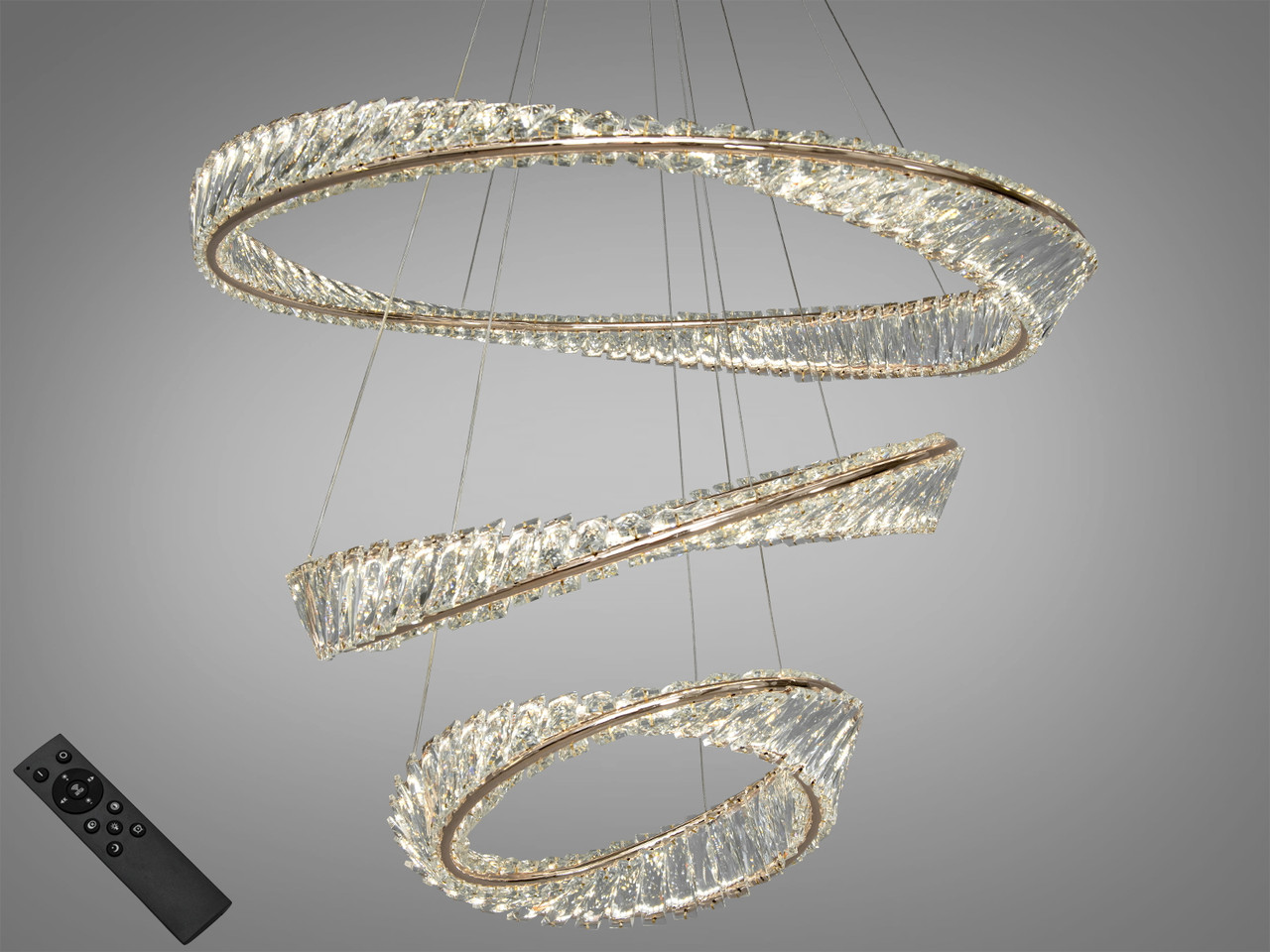 Кришталева світлодіодна люстра 548/800+600+400G, фото 1