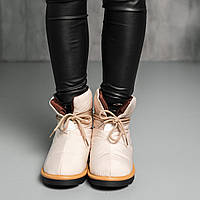 Ботинки дутики женские Fashion Jigsaw 3888 38 размер 24,5 см Бежевый высокое качество