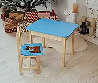 Дерев'яний столик і стільчик для дитини 5 років, Стіл дитячий дошкільний для занять, Красивий столик для ігор