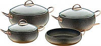 Набір посуду OMS 3024-Bronze 9 предметів бронзовий висока якість