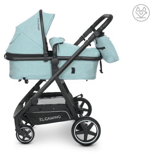 Коляска дитяча універсальна 2в1 El Camino ME 1069 Alliance Denim Ash Blue, блакитний, фото 1