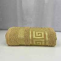 Полотенце для лица махровое Febo Vip Cotton Grek Турция 6386 желтое 50х90 см высокое качество