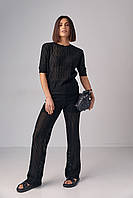 Женский костюм с ажурной вязки - черный цвет, L (есть размеры)