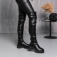 Ботфорты женские зимние Fashion Image 3885 39 размер 25 см Черный высокое качество