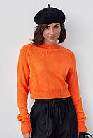 Женский вязаный джемпер с рукавами-регланами - оранжевый цвет, L (есть размеры)