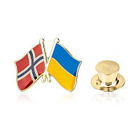 Значок BROCHE Флаг Норвегия-Украина разноцветный BRGV112802 FG, код: 7603574