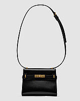 Женская сумка Yves Saint Laurent Manhattan Mini Leather Shoulder Bag Black (чёрная) стильная сумочка KIS99350