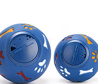 Игрушка-кормушка для животных Мячик 11092 11 см синяя высокое качество