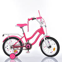 Велосипед детский PROF1 MB 14062-1, 14 дюймов, розовый, World-of-Toys