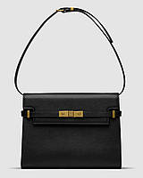 Женская сумка Yves Saint Laurent Manhattan Medium Leather Shoulder Bag Black (чёрная) модная сумочка KIS99352