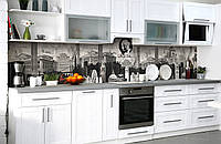 Наклейка на скинали Zatarga на кухню «Чёрно-белое кино» 600х3000 мм виниловая 3Д наклейка кух EJ, код: 6508414