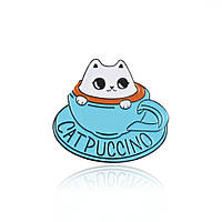 Брошь-значок BROCHE Котёнок CatPuccino голубая BRGV111773 KB, код: 7280496