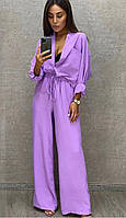 Стильный костюмчик из легкой и приятной ткани фиолетовый