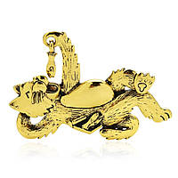 Брошка BROCHE Кіт з рибкою золотиста BRBF112978 SC, код: 7720525