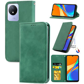 Чохол-книжка Skin Feel Leather Wallet для Vivo Y02 Green