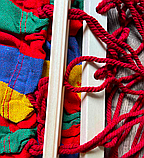 Гамак GamaK 200 х 150 см із планкою 80 см лежак мексиканський тканинний підвісний на весь зріст Червоний, фото 4