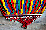 Гамак GamaK 200 х 150 см із планкою 80 см лежак мексиканський тканинний підвісний на весь зріст Червоний, фото 9