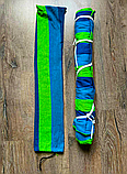Гамак GamaK 200 х 150 см із планкою 80 см лежак мексиканський тканинний підвісний на весь зріст синій, фото 2