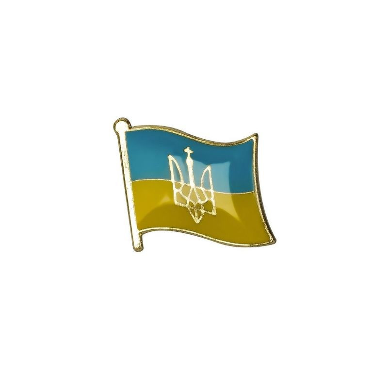 Брошка-значок BROCHE Патріотична тематика Прапор України Тризуб різнобарвна BRGV112719 TT, код: 7540289