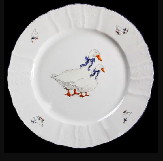 Набор тарелок подставных Thun Bernadotte Гуси 5936B59-21-6 21 см 6 шт высокое качество - фото 3 - id-p2194259167