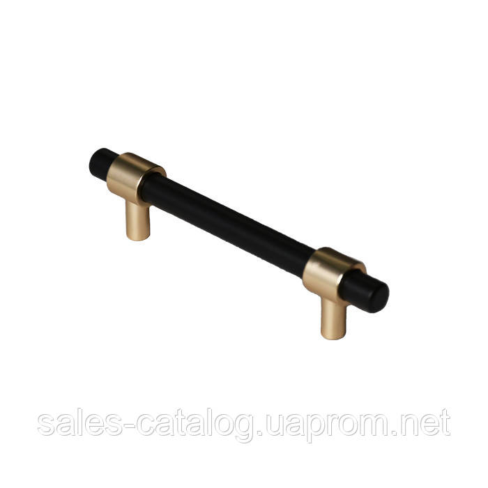 Меблева ручка-рейлінг Kerron 96 мм матовий чорний-матове золото (S-3411-96 MBN-MGN) SC, код: 8157565