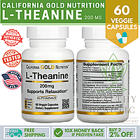 California Gold Nutrition L-теанин с AlphaWave, 200 мг, 60 растительных капсул