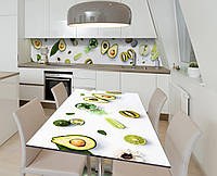 Наклейка 3Д виниловая на стол Zatarga «Изумрудное панно» 650х1200 мм для домов, квартир, стол GM, код: 6443004