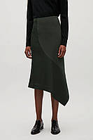 Асимметричная женская юбка цвета хаки миди COS, размер S, М